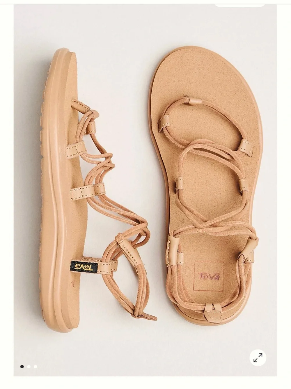 Teva Women's Tan Strappy Lace-Up Sandals